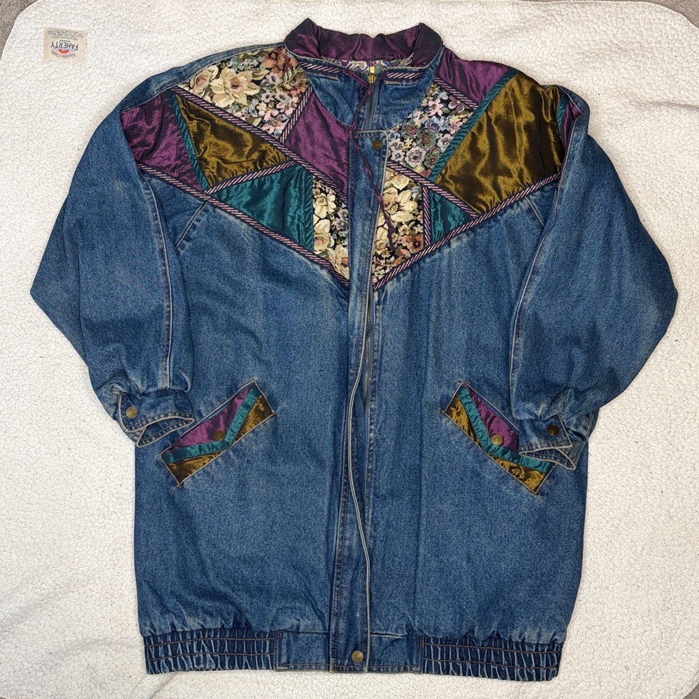 Vintage Current Seen Patchwork Denim Jacket: Size… - image 1